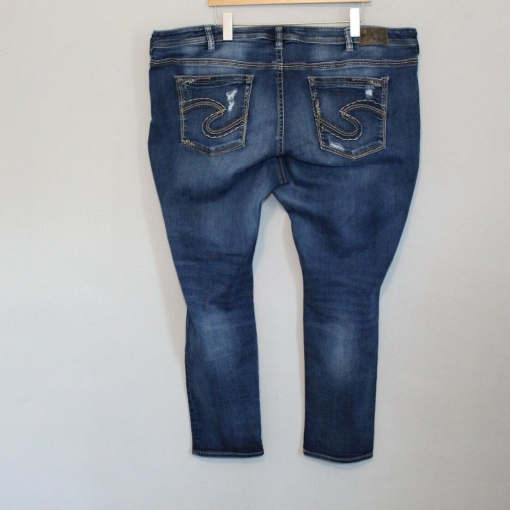 Silver Jeans Boyfriend Fluid Denim Jeans Distressed Women's Plus Size 24 H11531 - Picture 4 of 11